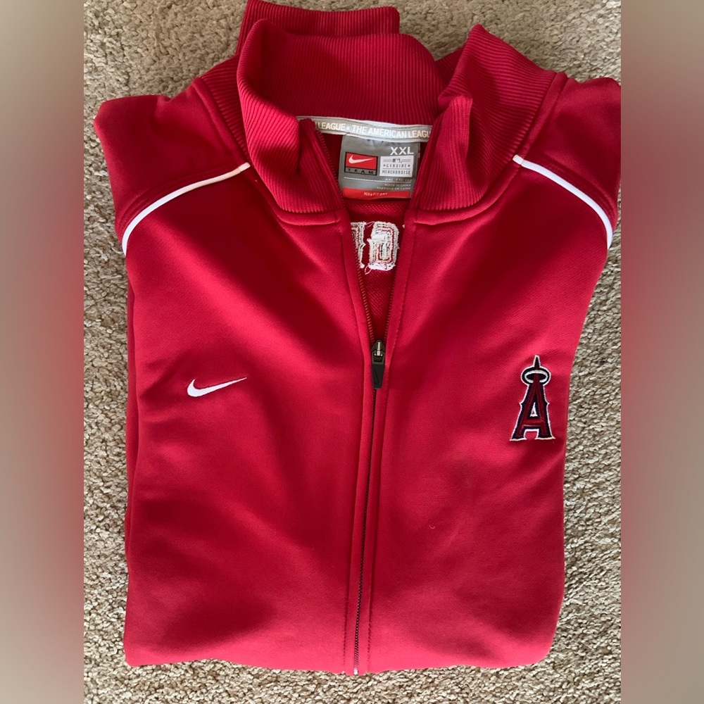 California Angels Nike Fit Dry Zipper Jacket Size XXL